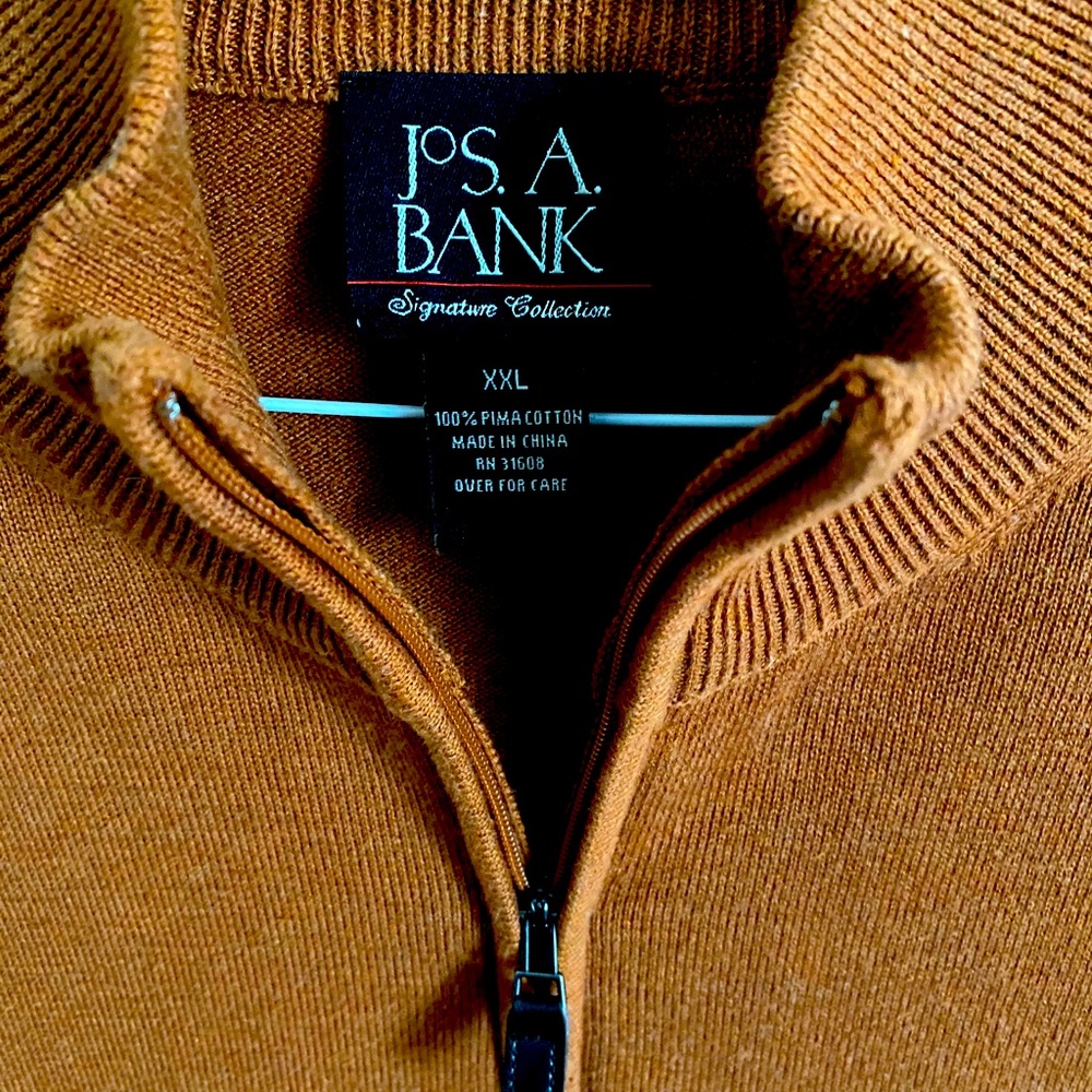 Jos A Bank 1/4 Zip Pullover Mock Neck Sweater